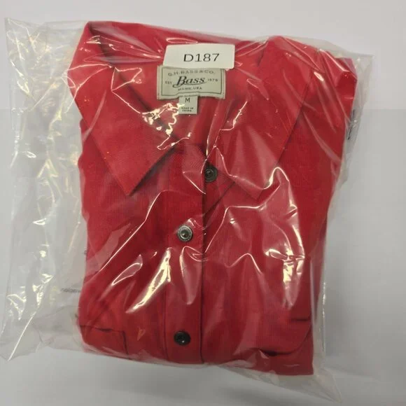 NWT G.H. Bass & Co. Red Corduroy Button-Up Shirt Dress - Medium‎ - Picture 11 of 11